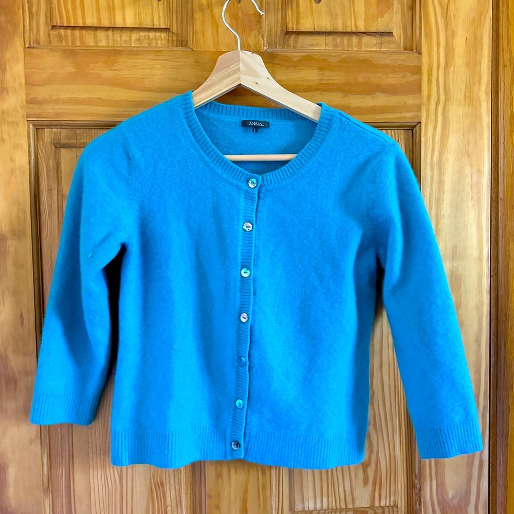 Cashmere cardigan, Teal, children’s